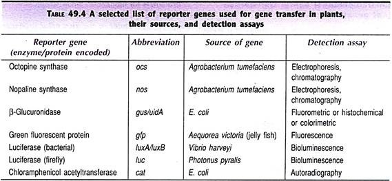 List of Reporter Genes