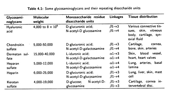 Glycosaminoglycans and their Repeating Disaccharide Units