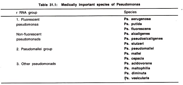 Medically Important Species of Pseudomonas