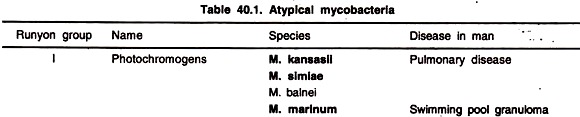 Atypical Mycobacteria