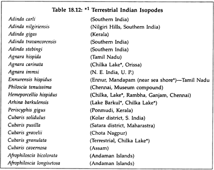 Terrestrial Indian Isopodes