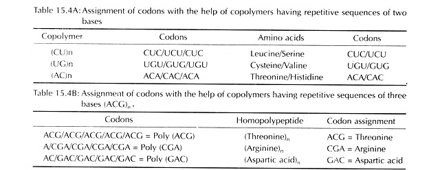 Assignment of Codons