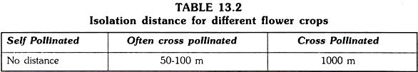 Isolation Distance for Different Flower Crops