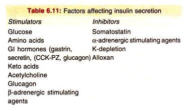 Factors Affecting Insuline Secretion