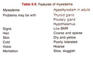 Features of Myxedema