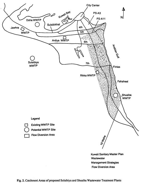 Catchment Areas of Proposed Sulaibiya and Shuaiba Wastewater Treatment Plants