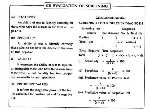 Evaluation of Screening